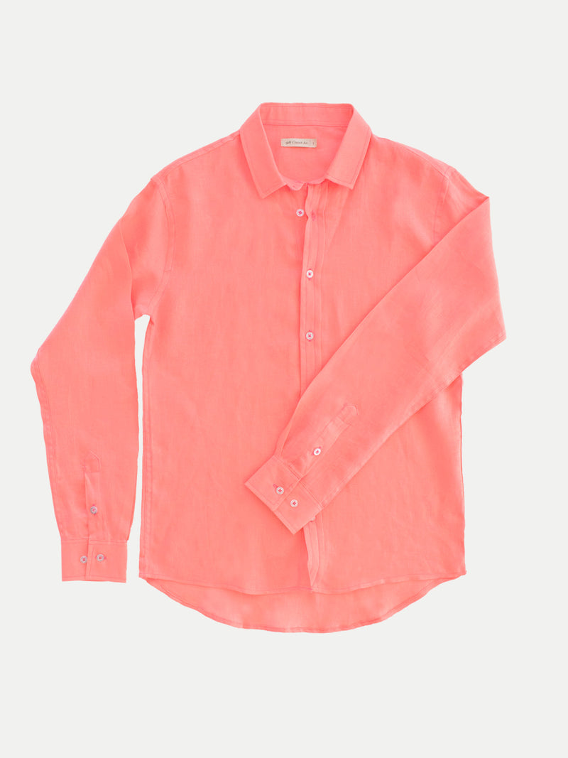 CORAL LINEN SHIRT