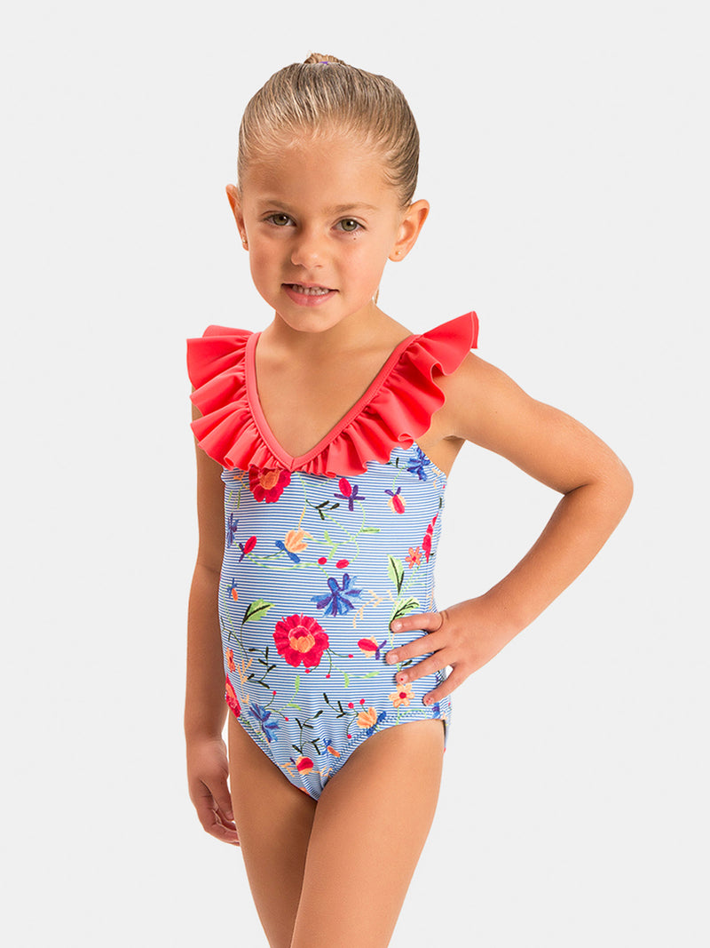 FLORAL STRIPES ONE PIECE