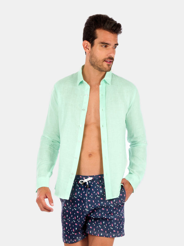 AQUA LINEN SHIRT