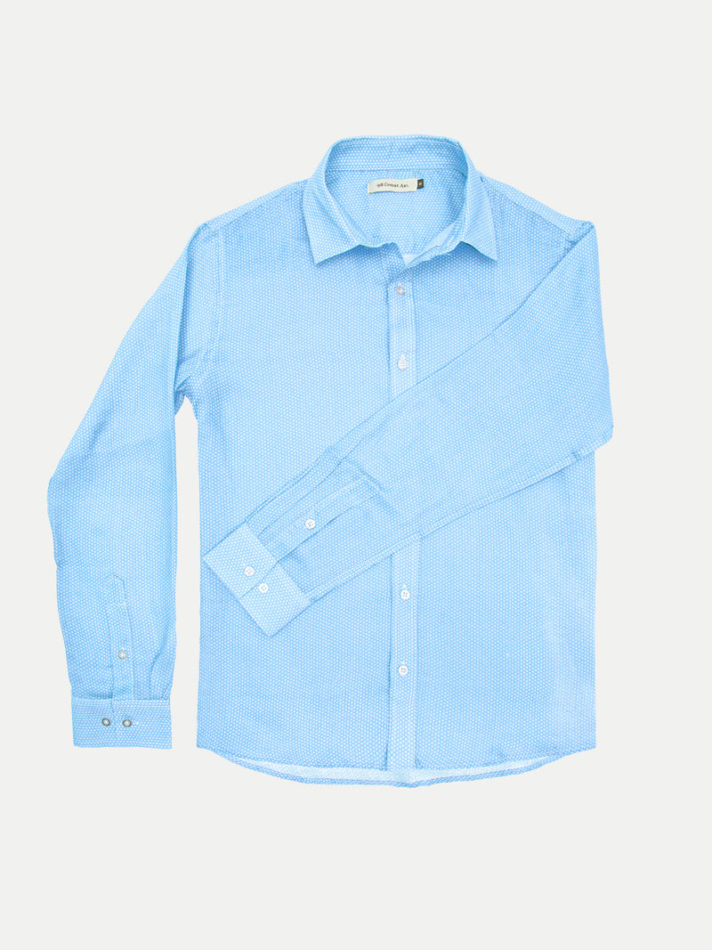 BLUE DOTS LINEN SHIRT