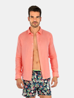 CORAL LINEN SHIRT
