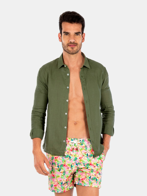 GREEN LINEN SHIRT