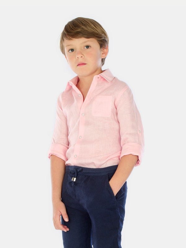 PINK BOY LINEN SHIRT