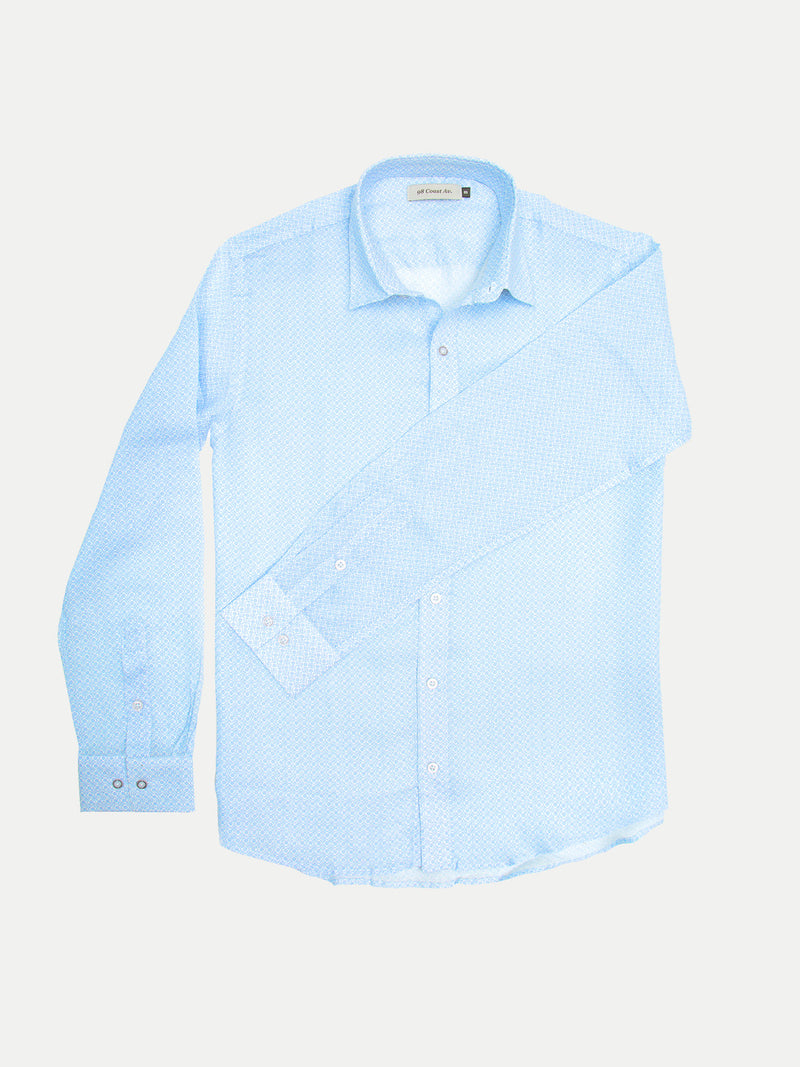 BLUE FLOWERS LINEN SHIRT