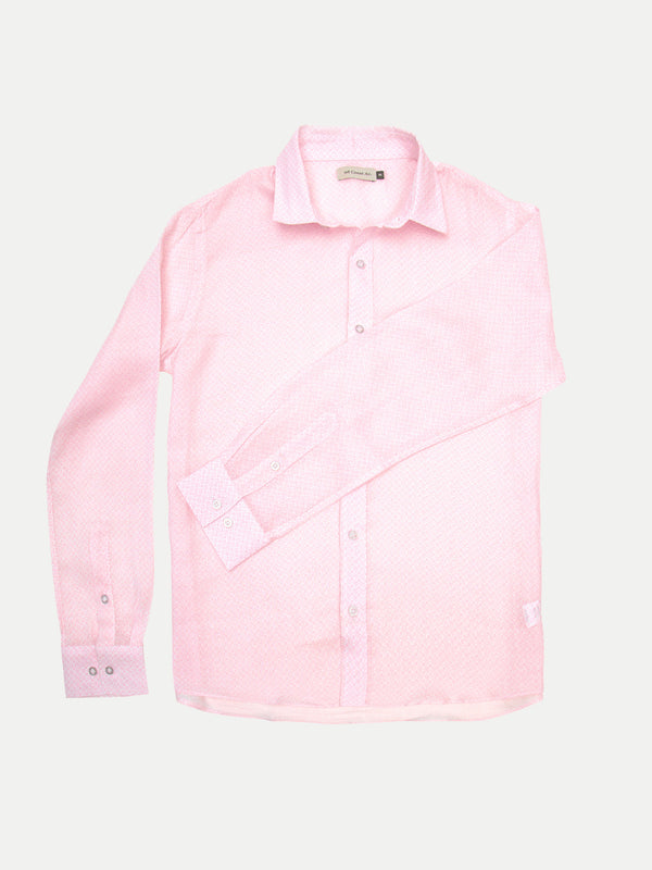PINK FLOWERS LINEN SHIRT