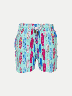 TRIBAL FEATHERS AQUA BOYS