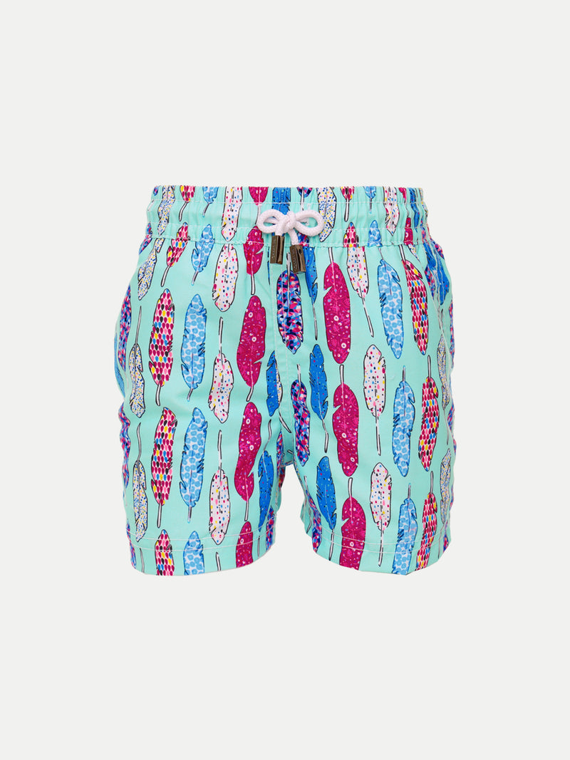 TRIBAL FEATHERS AQUA BOYS