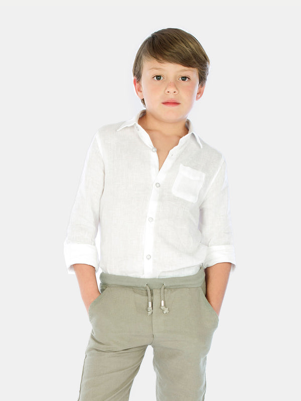 WHITE BOY LINEN SHIRT